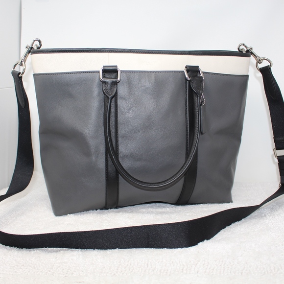 Coach Handbags - COACH Gray Leather Tote Work Shoulder Bag BIG